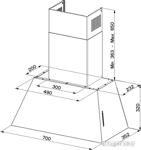 Кухонная вытяжка Faber Chloe EV8P OC A70 [110.0456.174]