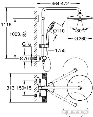 Душевая система Grohe Euphoria System 260 27615002