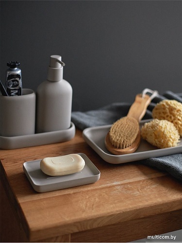 Набор стаканов для зубной щетки и пасты Bergenson Bjorn Slim BB0000953 (светло-серый)