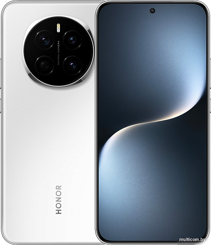 Телефон HONOR Magic7 12GB/256GB международная версия (ледяной белый) + умные часы HONOR Watch 4 (черный) по акции