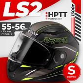 LS2 FF353 Rapid 2 Rokku (S, черный матовый/желтый)