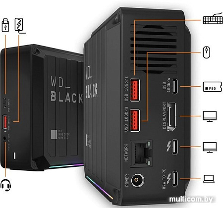 Внешний накопитель WD Black D50 Game Dock NVMe 1TB WDBA3U0010BBK