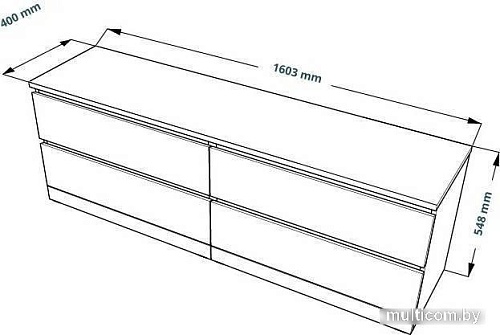 Комод Mio Tesoro Варма 4Д (шпон ясень, черный)