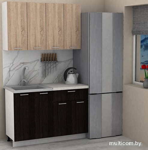 Готовая кухня ЭлиГард Lion 1.2 (дуб сонома/дуб марбург/королевский опал)