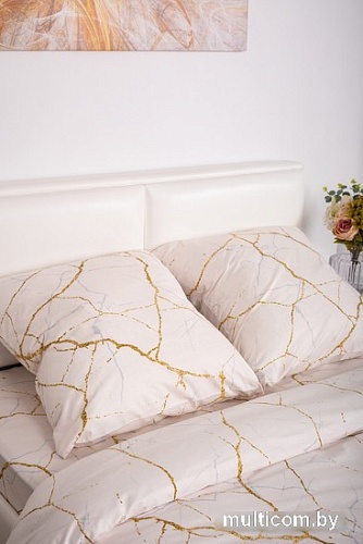 Постельное белье Миланика Мрамор Семейный (поплин)