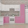 Угловая кухня ВерсоМебель ЭкоЛайт-6 1.3x2.8 левая (белый/розовый)