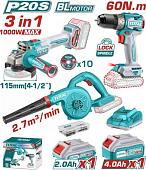 Total TOSLI241192 (шуруповерт, болгарка, воздуходувка, 2 АКБ)