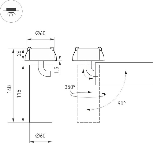 Спот Arlight SP-Gabi-Built-Flap-R60-12W Day4000 049933