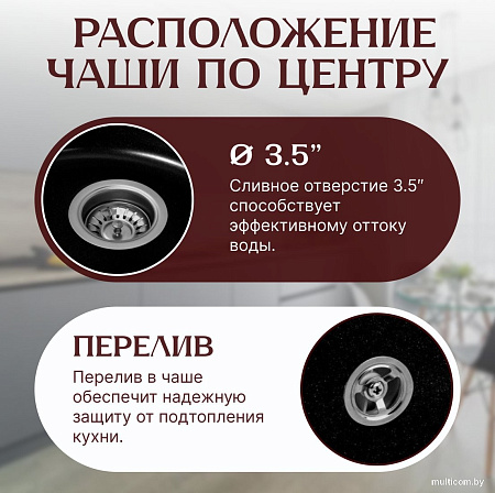 Кухонная мойка Saniteco Linea (оникс)