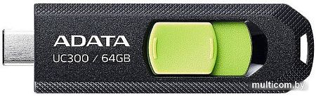 USB Flash ADATA UC300 64GB (черный/зеленый)