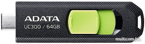 USB Flash ADATA UC300 64GB (черный/зеленый)
