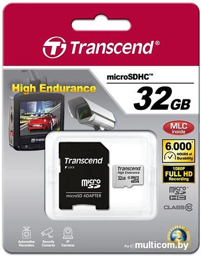 Карта памяти Transcend microSDHC HE (Class 10) UHS-I 32GB + адаптер [TS32GUSDHC10V]