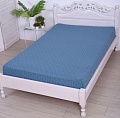 Постельное белье Luxsonia Трикотаж на резинке 140x200 1393 (вензель синий)