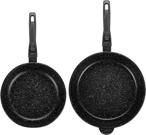 Набор сковород Elan Gallery Гармония вкуса 120134+2 (черный мрамор)