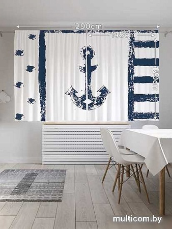 Комплект штор JoyArty Морская композиция с якорем 1.45x1.8 м p_15938_145x180 (2 шт)
