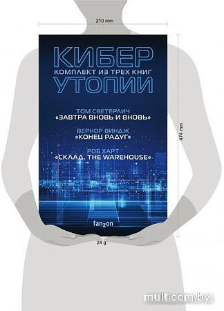 Набор книг издательства Fanzon. Киберутопии: Конец радуг, Завтра вновь и вновь, Склад. The Warehouse (Вернон Виндж, Том Светерлич, Роб Харт)