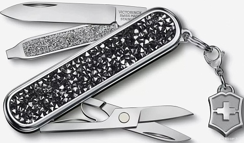 Мультитул Victorinox Classic Brilliant Crystal (черный/серебристый)