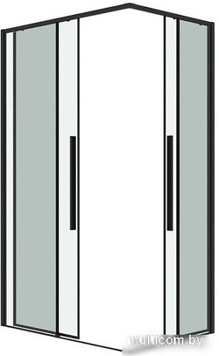 Душевая дверь Grossman Galaxy 80x195 1/2.K33.01.80.21.00 (черный матовый/прозрачное стекло)