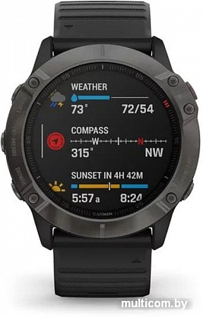 Умные часы Garmin Fenix 6X Sapphire (серый DLC/черный)