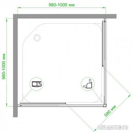 Душевой уголок Royal Bath RB100HPD-C-CH 100x100