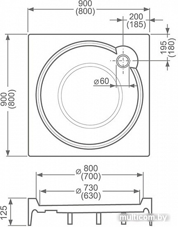 Душевой поддон Roltechnik Aloha P Sanipro 90x90 [8000149]