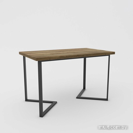 Кухонный стол Hype Mebel Дельта раздвижной 125x75 (черный/дуб галифакс олово)