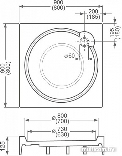 Душевой поддон Roltechnik Aloha P Sanipro 90x90 [8000149]