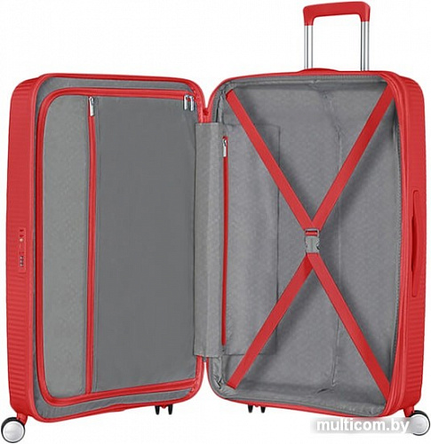 Чемодан-спиннер American Tourister SoundBox Coral Red 77 см