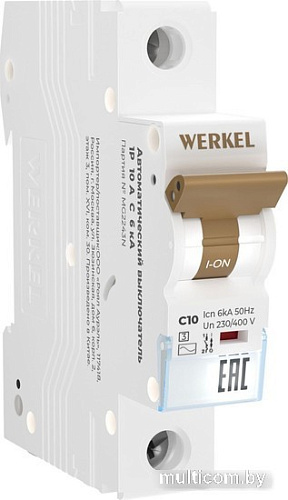 Выключатель автоматический Werkel 1P 10 A C 6 кА W901P106