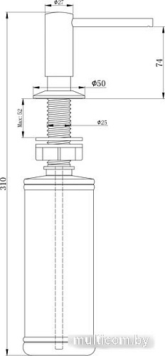 Дозатор для моющего средства Paulmark Decus D004-SBG (светлое брашированное золото)