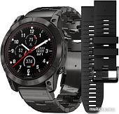 Умные часы Garmin Fenix 7X Pro Sapphire Solar (карбоново-серый титан/черный, с титановым и силиконовым ремешками)