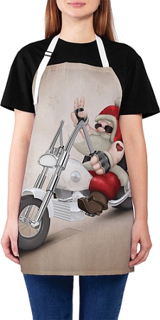 Фартук JoyArty Санта мотоциклист ap_20030