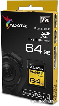 Карта памяти A-Data Premier ONE ASDX64GUII3CL10-C SDXC 64GB
