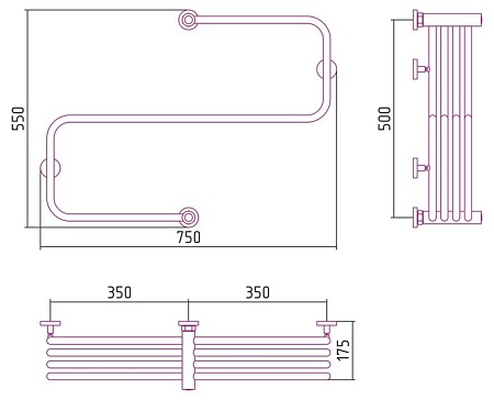 Полотенцесушитель Сунержа Фабула 500х700 00-0125-5070