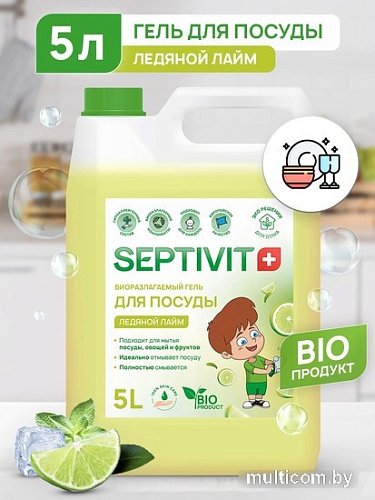 Средство для мытья посуды Septivit Ледяной Лайм (5 л)