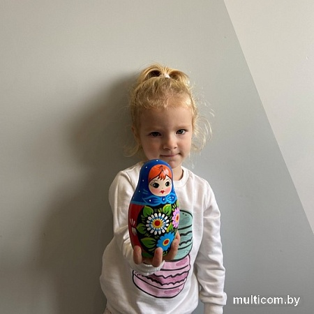 Развивающая игра Брестская Матрешка В сарафане с расписанными вручную герберами (набор 7 шт)