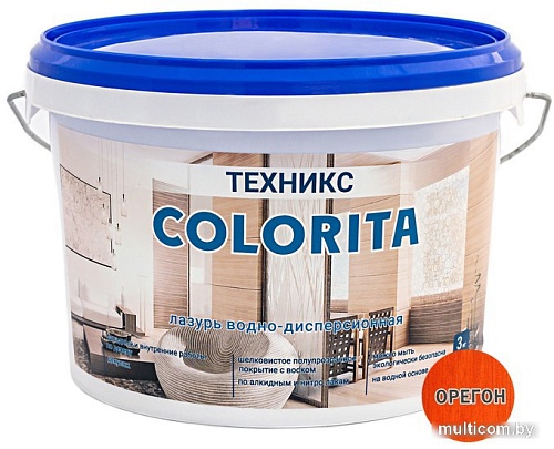 Лазурь Техникс Colorita ВД-АК-1 3 кг (орегон)