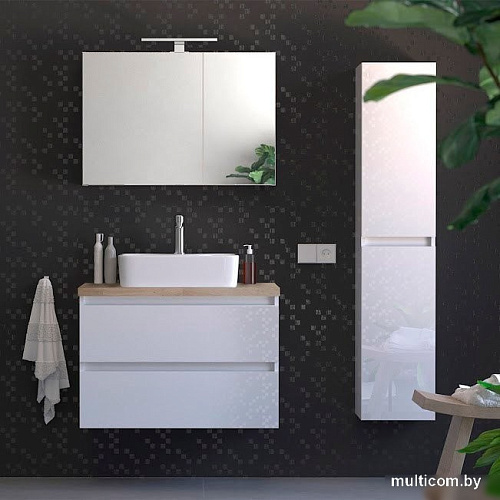 Lauter Шкаф с зеркалом Mia 80 (белый глянец)