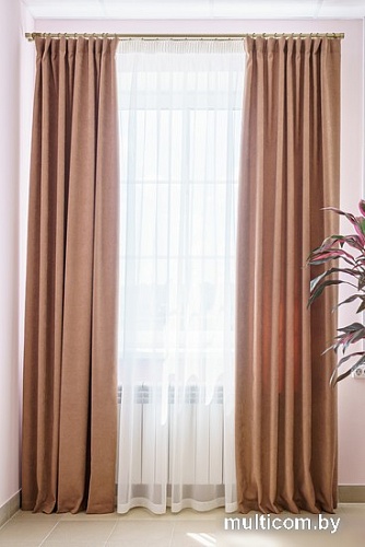 Комплект штор Decoretto Канвас орех КО-K106 3.5x2.6 м (коричневый, 2 шт)