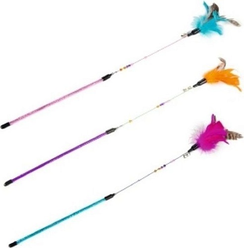 Игрушка для кошек Beeztees Plumo Дразнилка с перьями 50 см