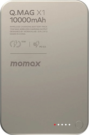 Внешний аккумулятор Momax Q.Mag X1 Magnetic IP117A 10000mAh (титановый)