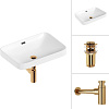Умывальник Lauter 21441A + клапан 21190G + сифон 21635G (золото)