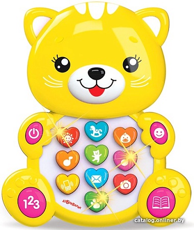 Музыкальная игрушка Азбукварик Зверята с огоньками. Котенок