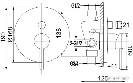 Смеситель Omnires Y1235BL