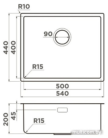 Кухонная мойка Omoikiri Tadzava 54-U/I Ultra 15 IN (нержавеющая сталь)