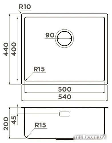 Кухонная мойка Omoikiri Tadzava 54-U/I Ultra 15 IN (нержавеющая сталь)