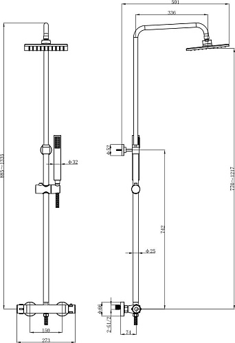 Душевая система Lauter Dew 21SH20404-4