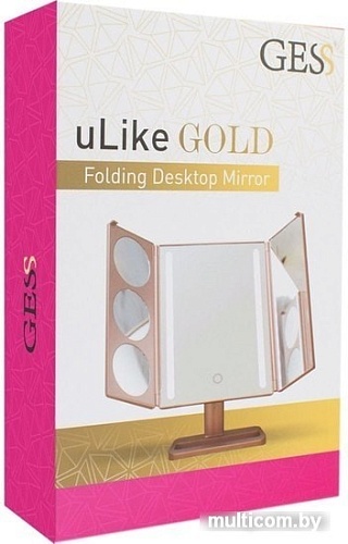 Косметическое зеркало Gess uLike Gold (золотистый)