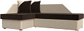 Угловой диван Лига диванов Андора левый 28770L (микровельвет коричневый/экокожа бежевый)