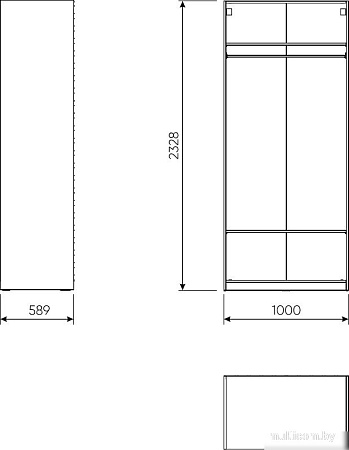 Шкаф-купе Mio Tesoro Макс 100x58x233 2.06.07.250.1 (белый)